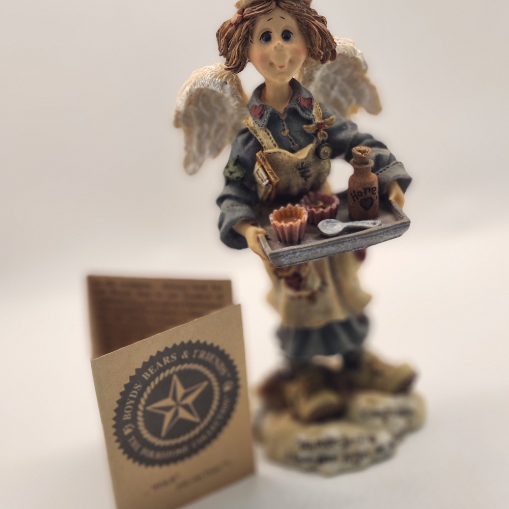 Angel Figurine with Tray and Wings